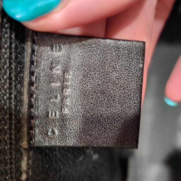 Celine GUC Black Macadam Coated Canvas Zip Top MC97/2 Satchel Purse With Dustbag - Picture 9 of 17